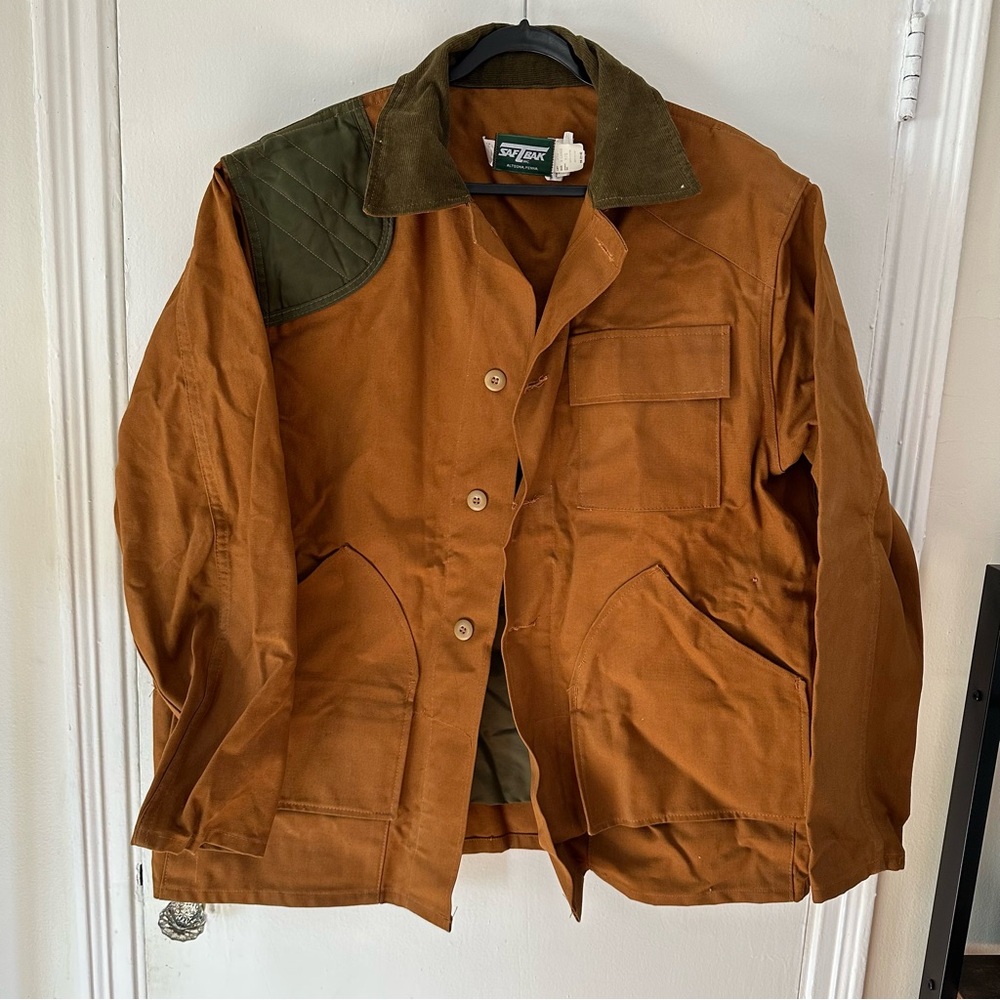 Orvis Men's Brown Jacket with Green Accents
